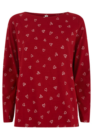 Sydän pyjama-asu, punainen XS-M