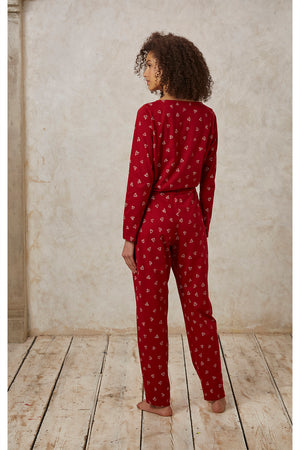 Sydän pyjama-asu, punainen XS-M