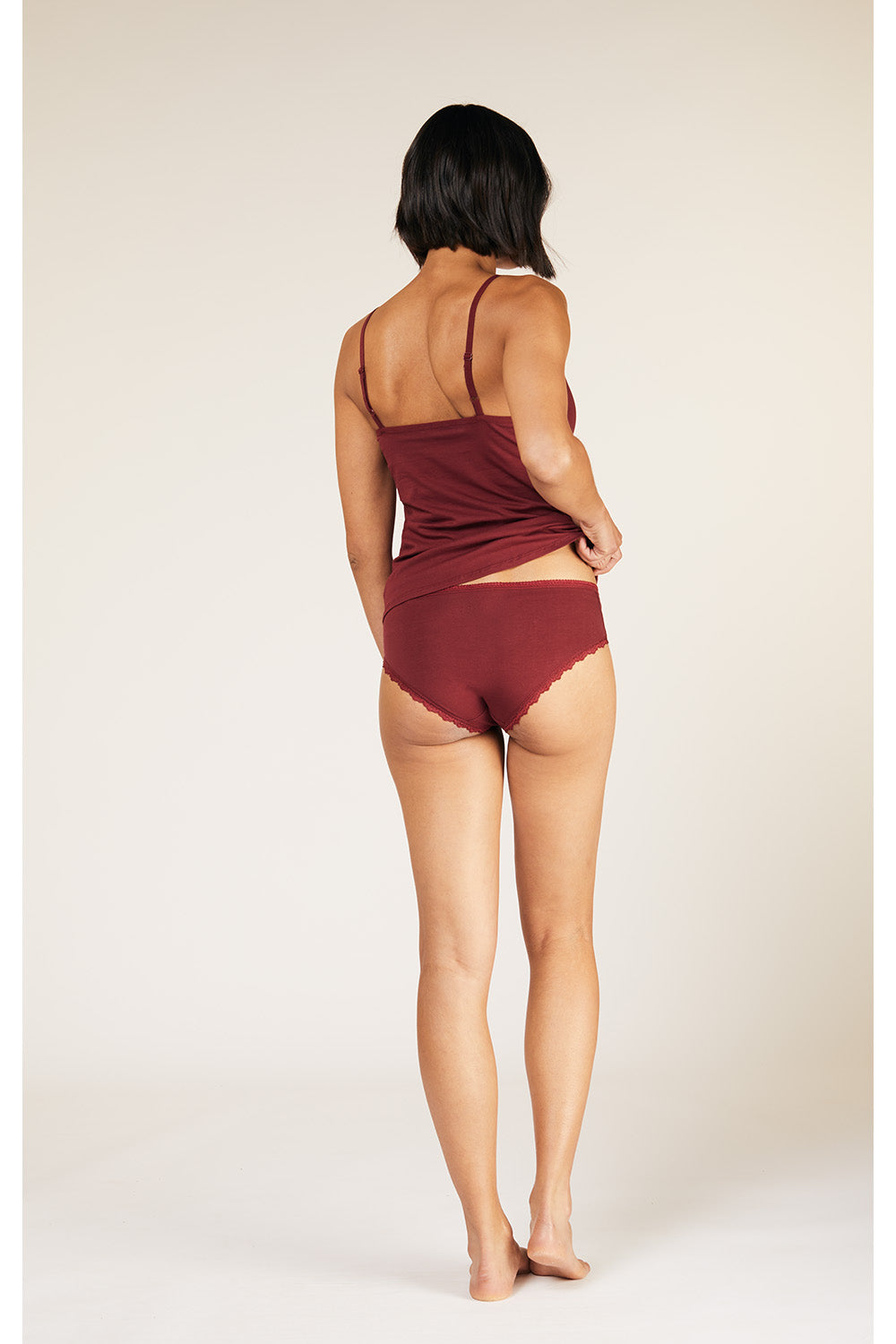 Pitsitoppi pitkä, burgundi XS-M