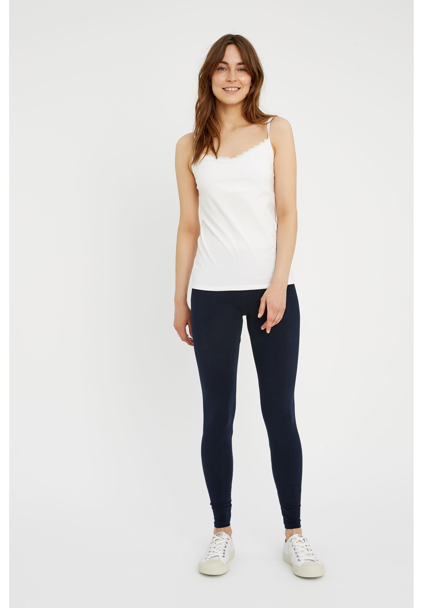 Pitsitoppi pitkä, valkoinen XS, L