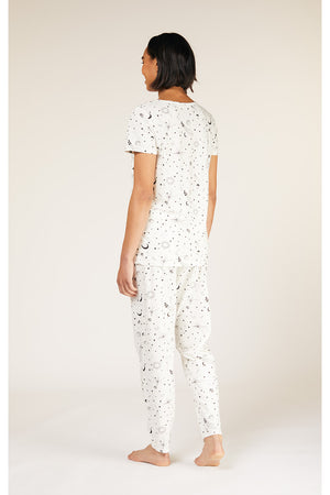 Tähti pyjama-asu lyhyt, XL valkoinen
