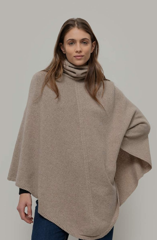 Kashmir poncho, beige