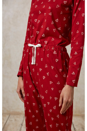 Sydän pyjama-asu, punainen